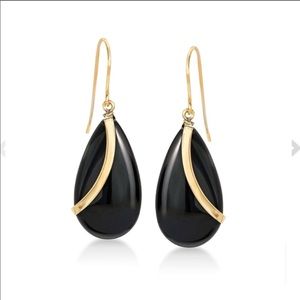 Ross-Simons Black Onyx Drop Earrings w/ 14k Gold